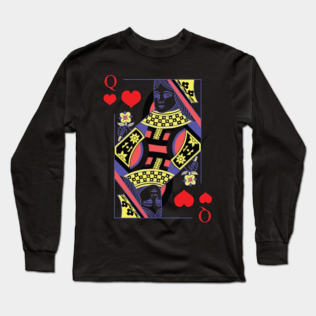 Matching Couple King And Queen Of Hearts Funny Love Long Sleeve T-Shirt by Hasibit